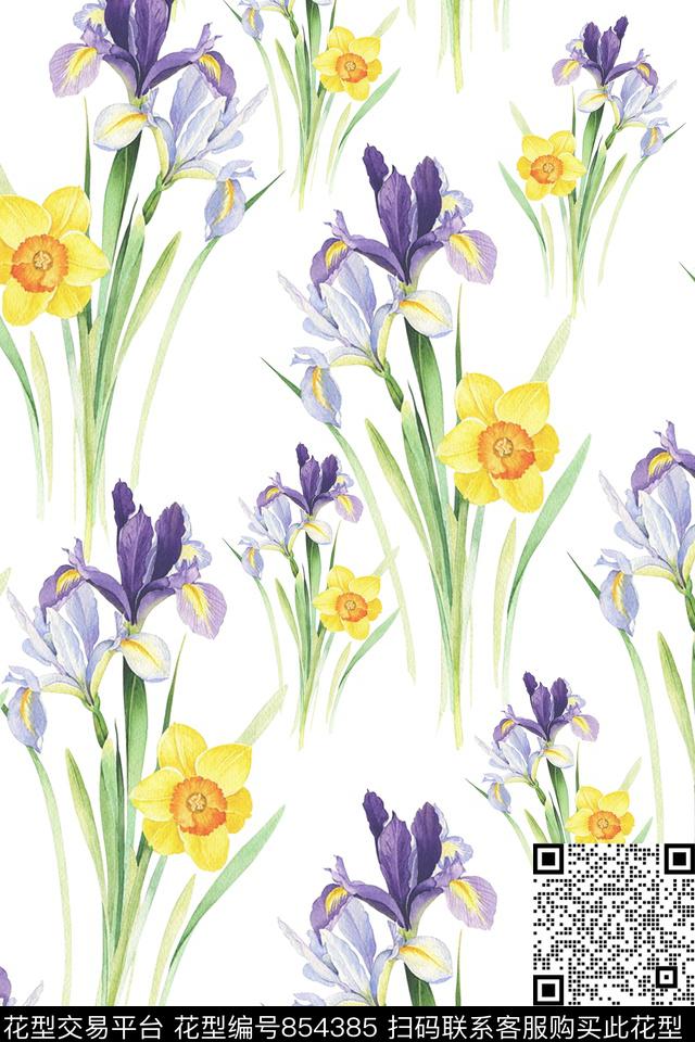 花卉大花百合数码印花华亿平台下载（图片编号: 854385） - 瓦栏（Walan）