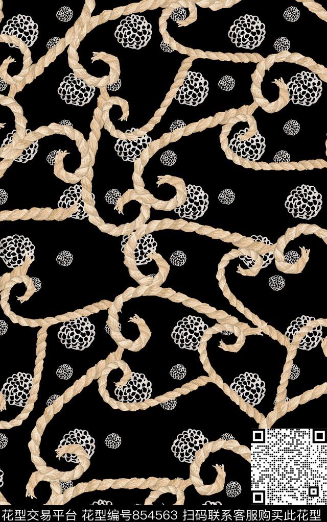 波西米亚民族风中国风数码印花华亿平台下载（图片编号: 854563） - 瓦栏（Walan）