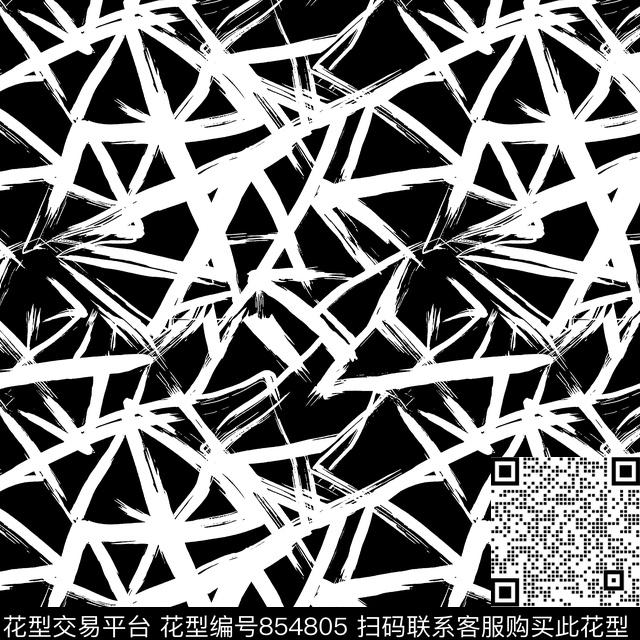 黑白花黑白色男装传统印花华亿平台下载（图片编号: 854805） - 瓦栏（Walan）