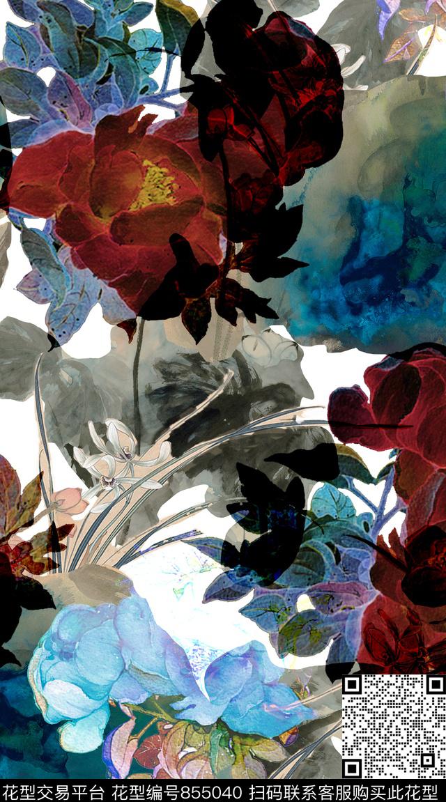 女士裙子创意服装面料数码印花华亿平台下载（图片编号: 855040） - 瓦栏（Walan）