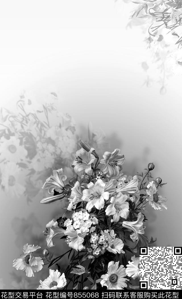 定位花女装花卉数码印花华亿平台下载（图片编号: 855068） - 瓦栏（Walan）
