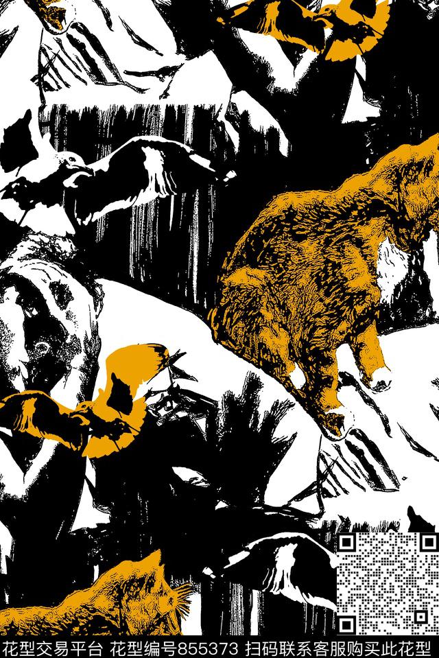 抽象纹理几何肌理靓仔男装华亿平台传统印花华亿平台下载（图片编号: 855373） - 瓦栏（Walan）