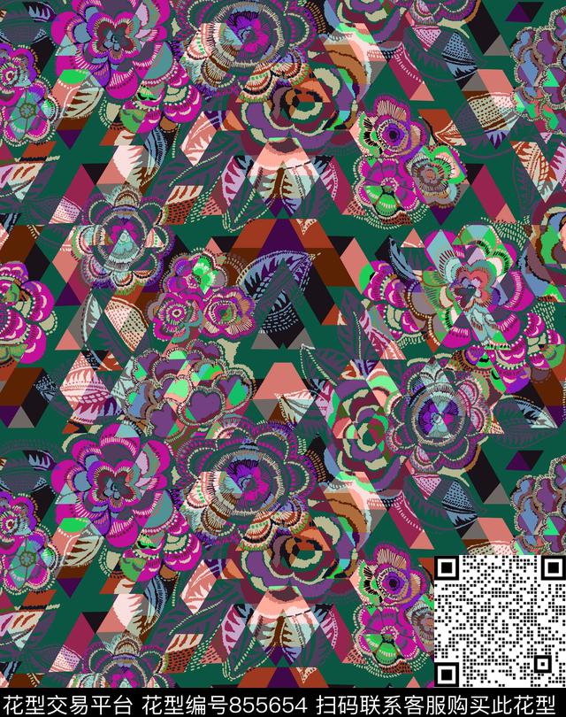 小碎花花朵花卉传统印花华亿平台下载（图片编号: 855654） - 瓦栏（Walan）