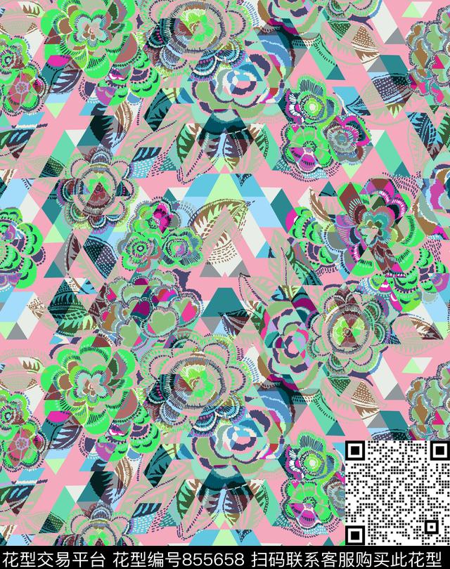 小碎花花朵花卉传统印花华亿平台下载（图片编号: 855658） - 瓦栏（Walan）