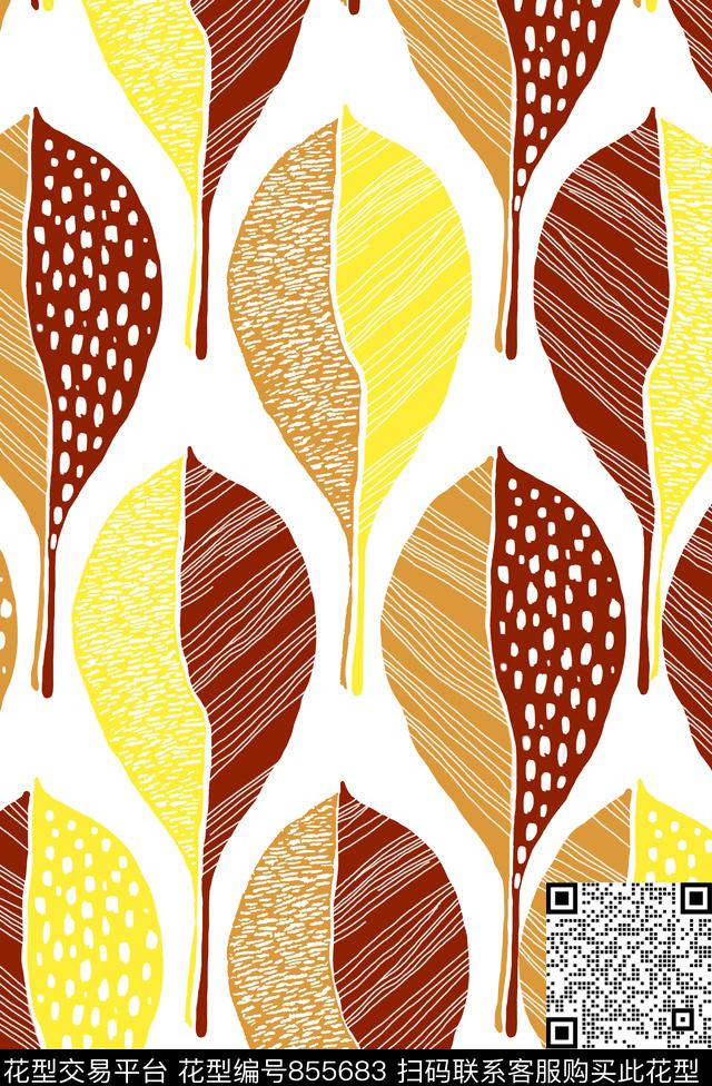 叶子剪影机理传统印花华亿平台下载（图片编号: 855683） - 瓦栏（Walan）