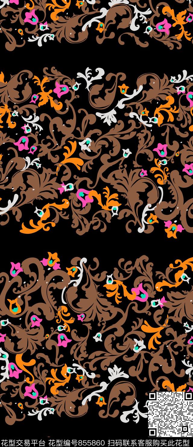 小碎花乱花兰花传统印花华亿平台下载（图片编号: 855860） - 瓦栏（Walan）