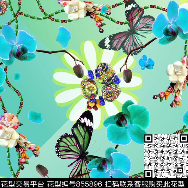 花卉90方巾方巾数码印花华亿平台下载（图片编号: 855896） - 瓦栏（Walan）