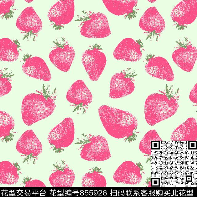 草莓趣味水果传统印花华亿平台下载（图片编号: 855926） - 瓦栏（Walan）