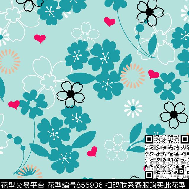 小碎花花朵花卉传统印花华亿平台下载（图片编号: 855936） - 瓦栏（Walan）