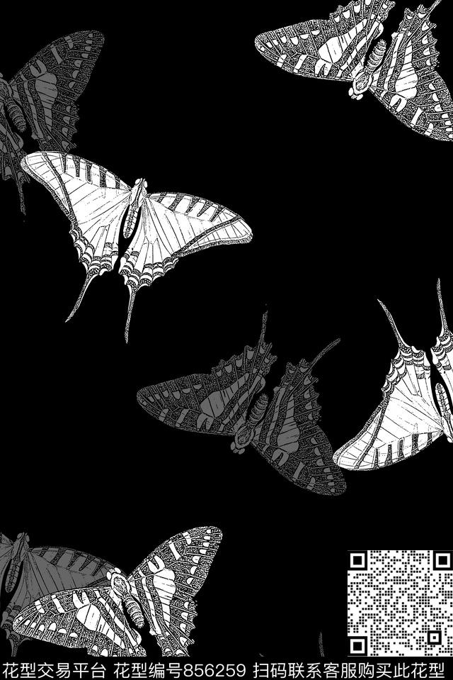 蝴蝶线条纹理男装夹克华亿平台传统印花华亿平台下载（图片编号: 856259） - 瓦栏（Walan）