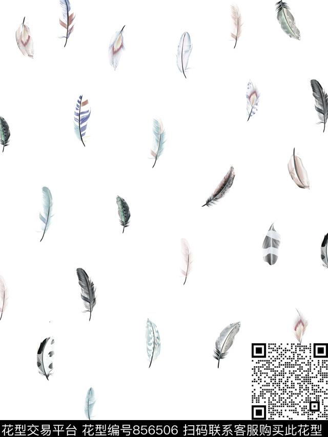 羽毛佩斯利卫衣数码印花华亿平台下载（图片编号: 856506） - 瓦栏（Walan）