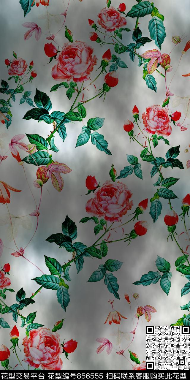 乱花花卉数码数码印花华亿平台下载（图片编号: 856555） - 瓦栏（Walan）