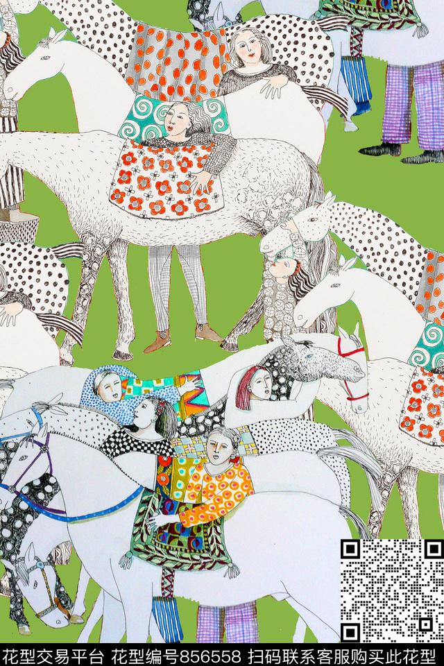 马几何趣味数码印花华亿平台下载（图片编号: 856558） - 瓦栏（Walan）