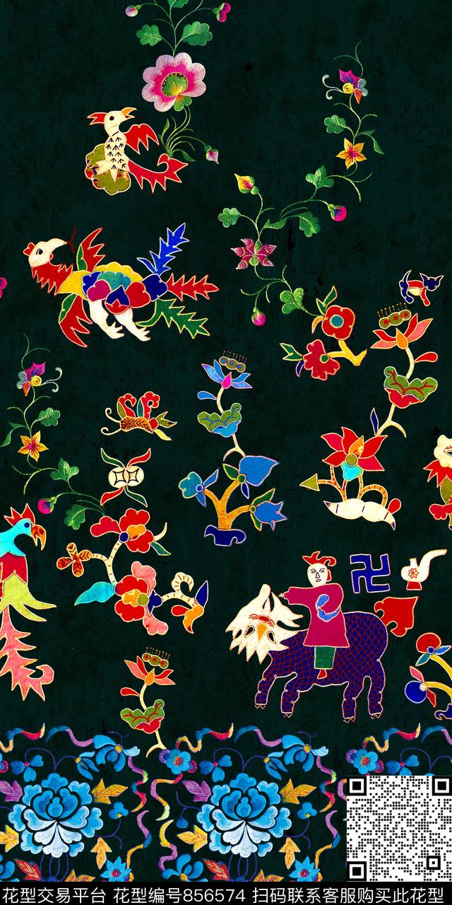 民族风绣花刺绣数码印花华亿平台下载（图片编号: 856574） - 瓦栏（Walan）
