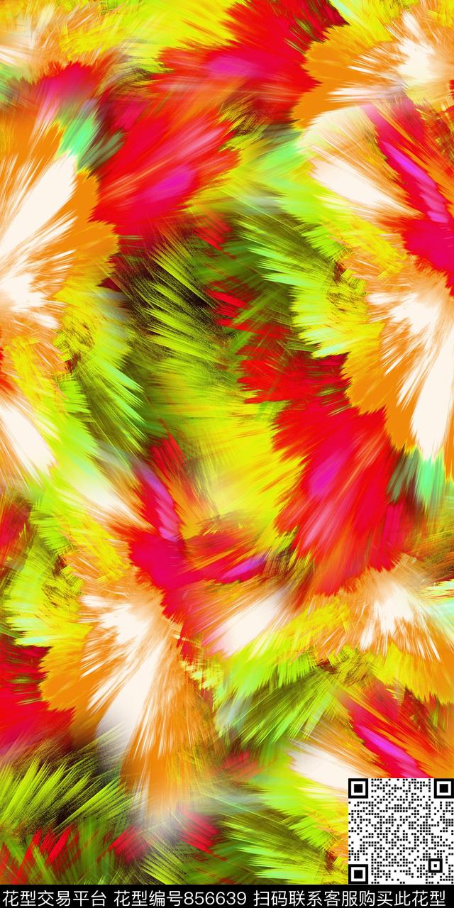 乱花抽象满版花数码印花华亿平台下载（图片编号: 856639） - 瓦栏（Walan）