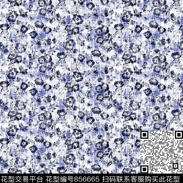 小碎花花朵花卉传统印花华亿平台下载（图片编号: 856665） - 瓦栏（Walan）