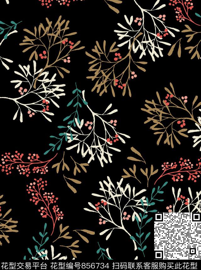 民族风小清新碎花蔓藤小碎花小野花传统印花华亿平台下载（图片编号: 856734） - 瓦栏（Walan）