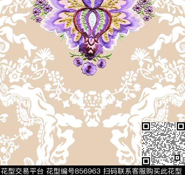 抽象线条花纹数码印花华亿平台下载（图片编号: 856963） - 瓦栏（Walan）