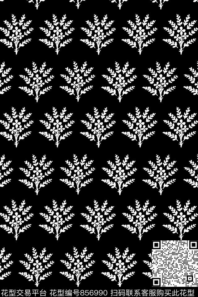 叶子花卉女装传统印花华亿平台下载（图片编号: 856990） - 瓦栏（Walan）