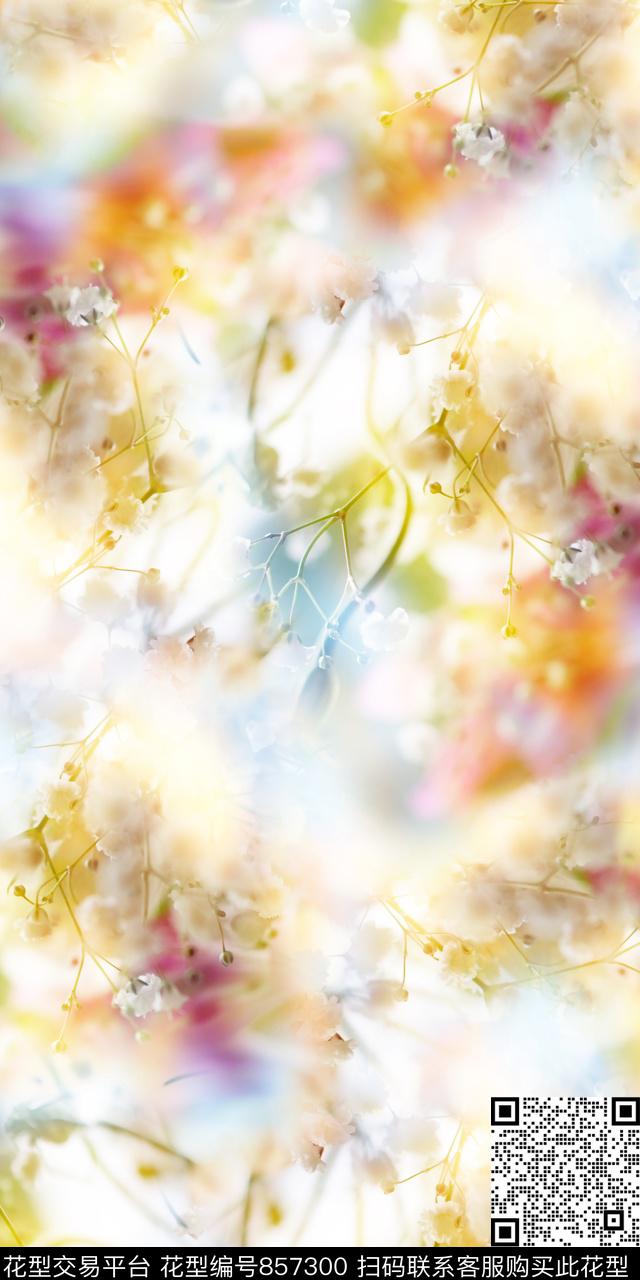 大花花朵乱花数码印花华亿平台下载（图片编号: 857300） - 瓦栏（Walan）