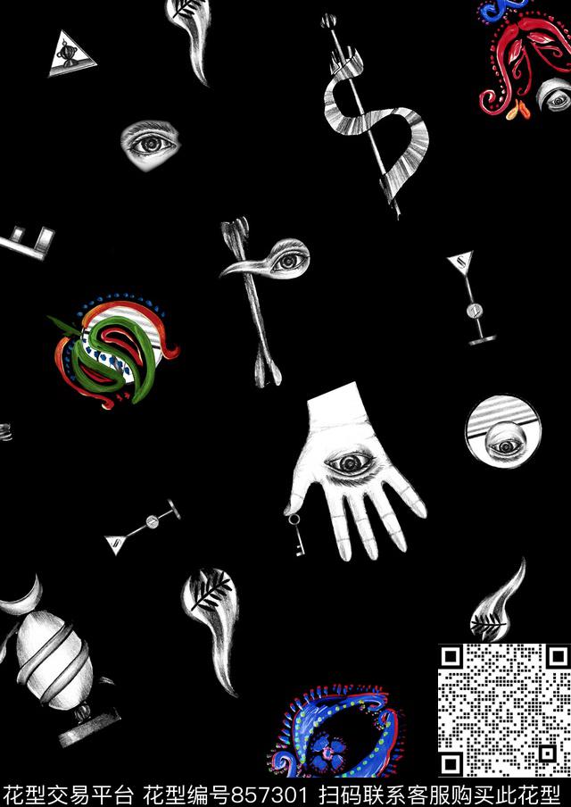 图腾非洲趣味数码印花华亿平台下载（图片编号: 857301） - 瓦栏（Walan）