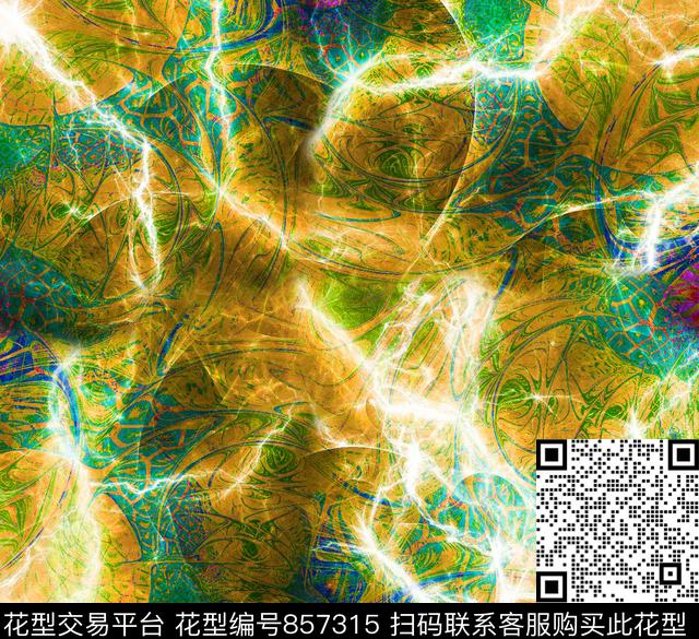 清新风抽象创意花卉数码印花华亿平台下载（图片编号: 857315） - 瓦栏（Walan）