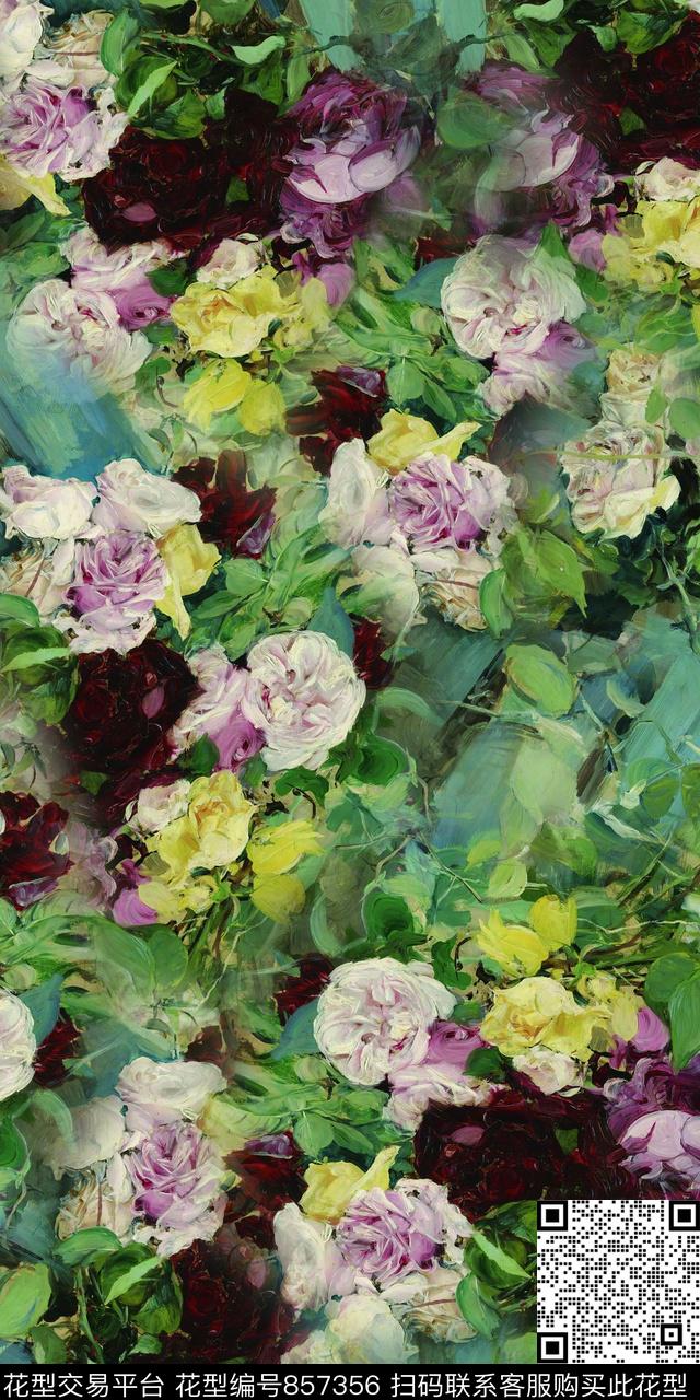 乱花满版散花数码印花华亿平台下载（图片编号: 857356） - 瓦栏（Walan）