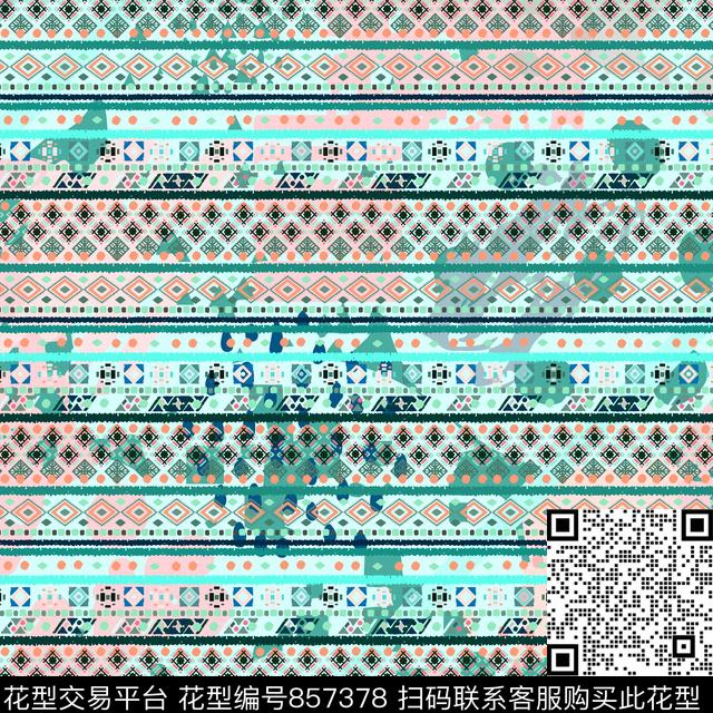 不规则几何几何少女衣裙系列传统印花华亿平台下载（图片编号: 857378） - 瓦栏（Walan）