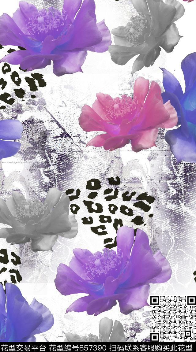 创意服装面料创意图案设计女士数码印花华亿平台下载（图片编号: 857390） - 瓦栏（Walan）