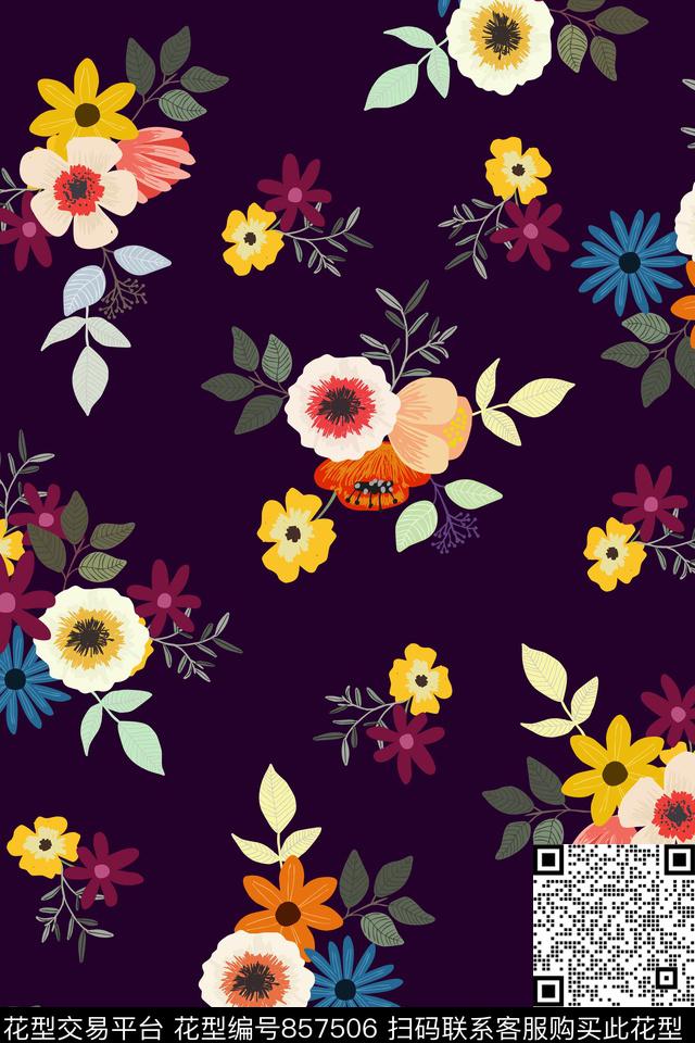 青舞-花卉青舞-女装18-春夏传统印花华亿平台下载（图片编号: 857506） - 瓦栏（Walan）