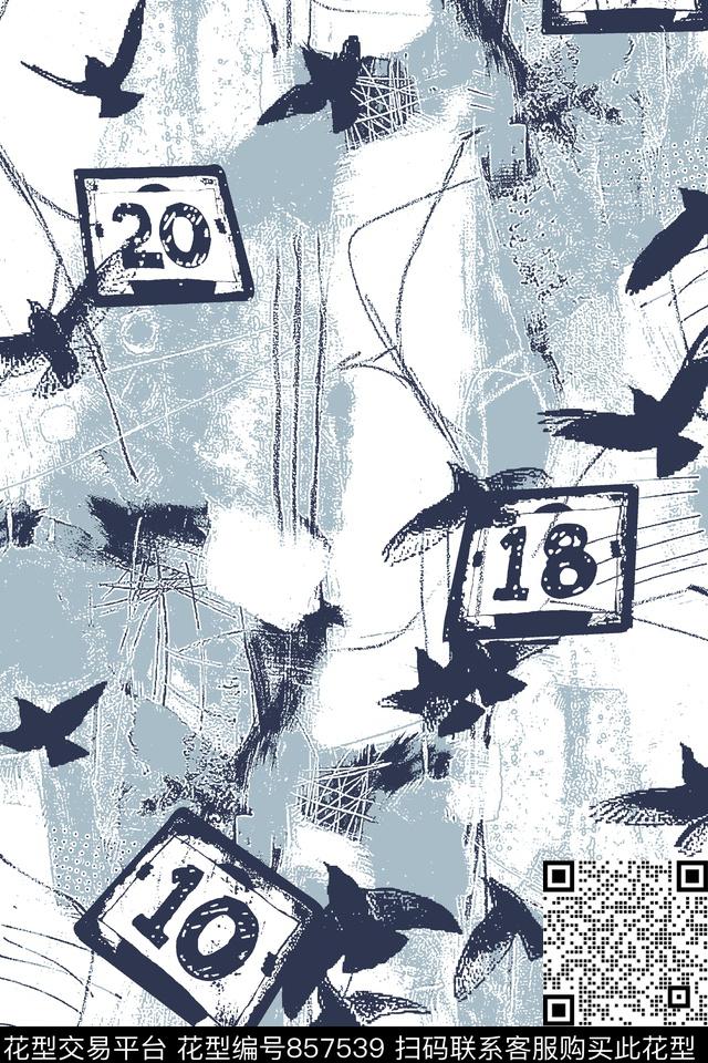 抽象纹理鸟肌理纹理传统印花华亿平台下载（图片编号: 857539） - 瓦栏（Walan）