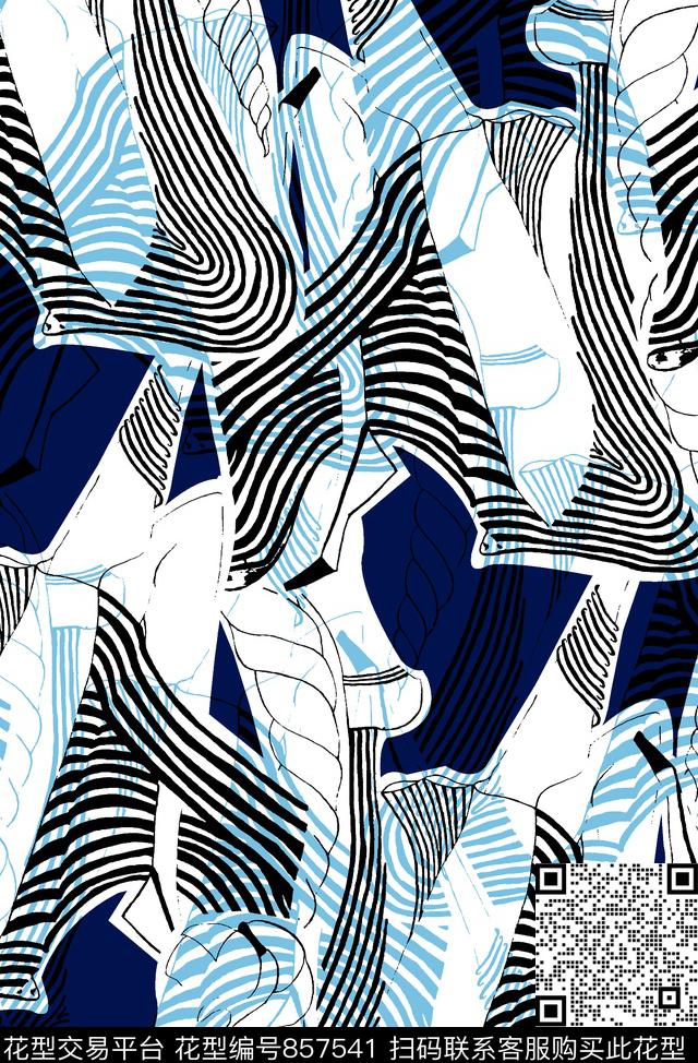 抽象纹理几何男装华亿平台传统印花华亿平台下载（图片编号: 857541） - 瓦栏（Walan）