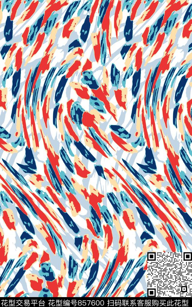 手绘抽象笔刷传统印花华亿平台下载（图片编号: 857600） - 瓦栏（Walan）