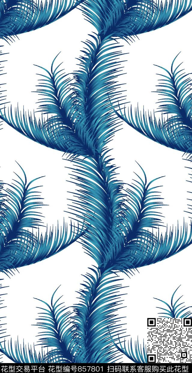 热带棕榈叶数码数码印花华亿平台下载（图片编号: 857801） - 瓦栏（Walan）
