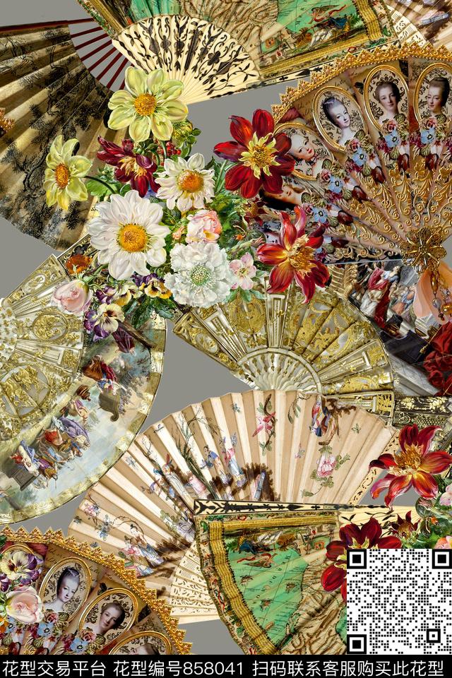 休闲几何条纹数码印花华亿平台下载（图片编号: 858041） - 瓦栏（Walan）