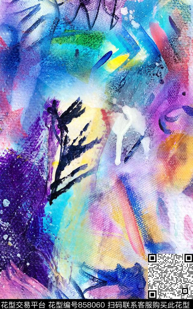 几何肌理色块数码印花华亿平台下载（图片编号: 858060） - 瓦栏（Walan）