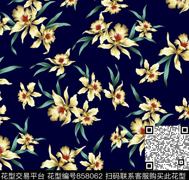 小碎花花朵花卉传统印花华亿平台下载（图片编号: 858062） - 瓦栏（Walan）