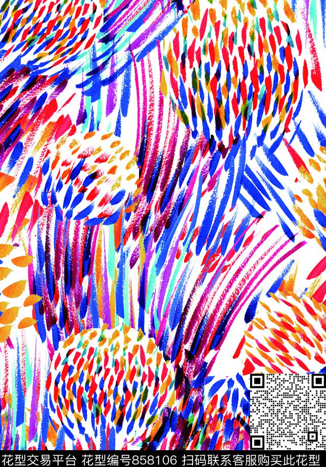 小碎花花朵趣味数码印花华亿平台下载（图片编号: 858106） - 瓦栏（Walan）