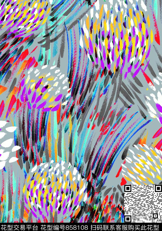 小碎花花朵趣味数码印花华亿平台下载（图片编号: 858108） - 瓦栏（Walan）