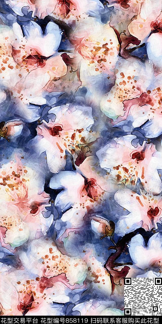 乱花花卉数码数码印花华亿平台下载（图片编号: 858119） - 瓦栏（Walan）