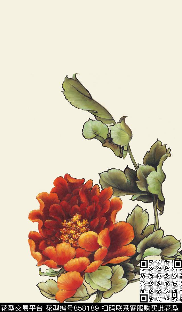 花朵大花民族风数码印花华亿平台下载（图片编号: 858189） - 瓦栏（Walan）