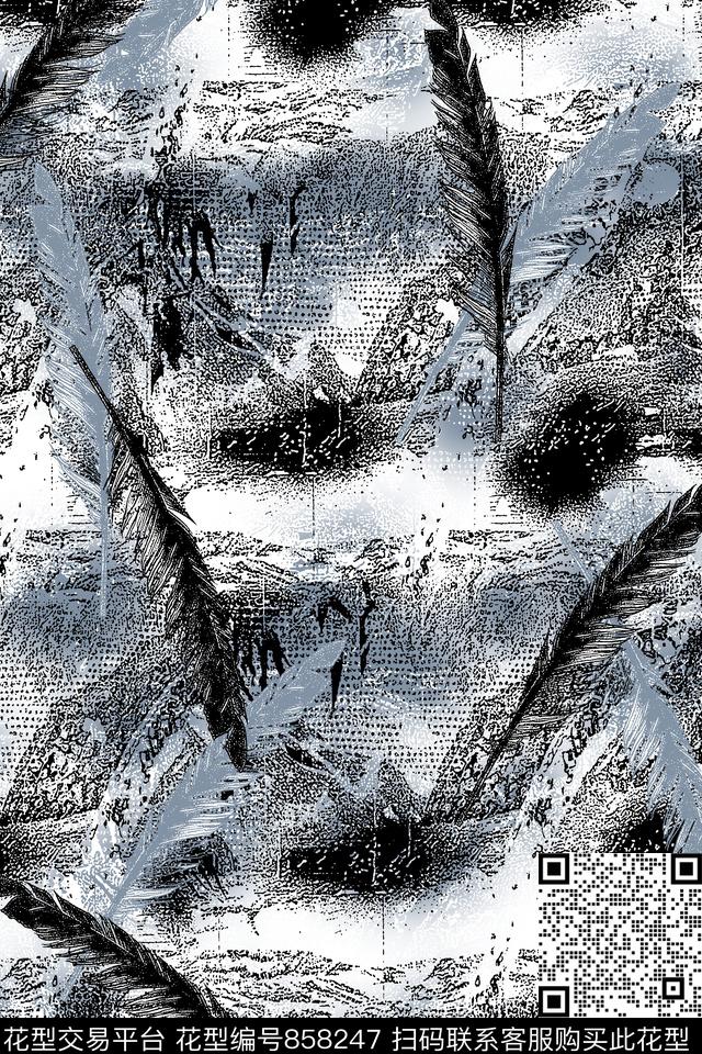 抽象纹理肌理纹理羽毛传统印花华亿平台下载（图片编号: 858247） - 瓦栏（Walan）