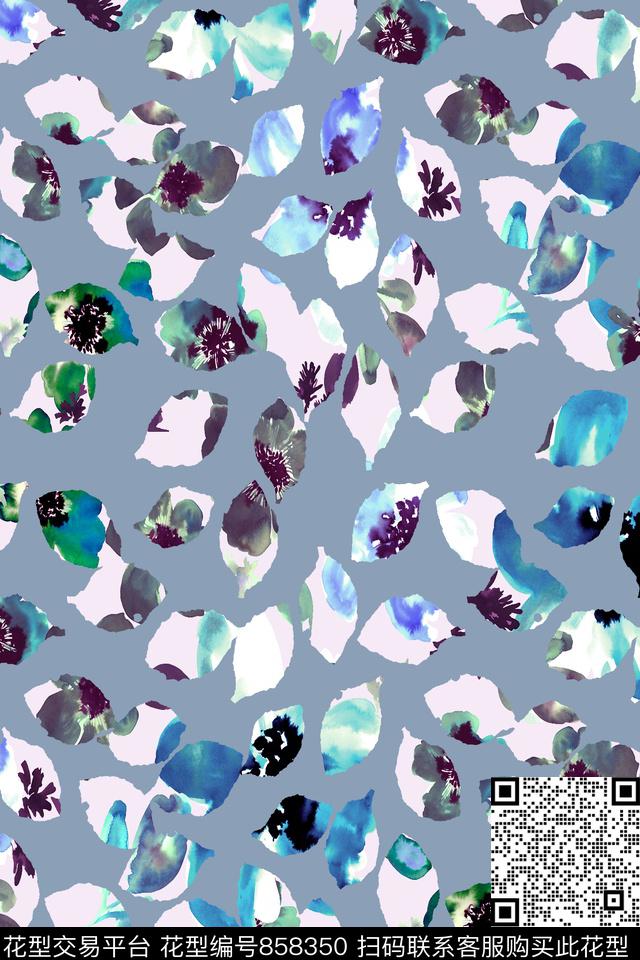 大花肌理印花窗帘数码印花华亿平台下载（图片编号: 858350） - 瓦栏（Walan）