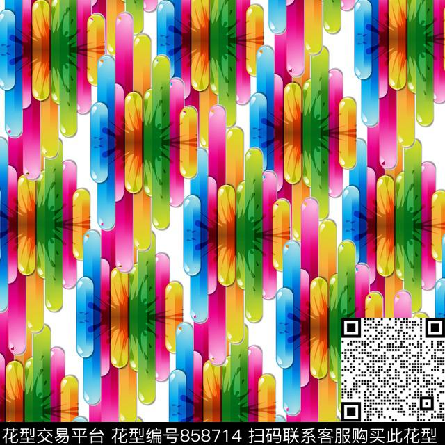 抽象创意圆点圆圈数码印花华亿平台下载（图片编号: 858714） - 瓦栏（Walan）