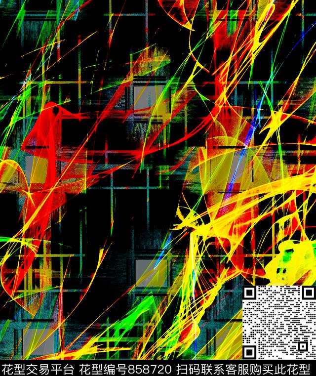 抽象创意不规则几何几何数码印花华亿平台下载（图片编号: 858720） - 瓦栏（Walan）