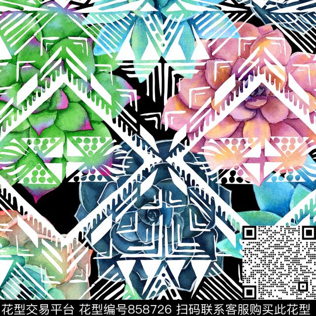 大花花卉少女衣裙系列数码印花华亿平台下载（图片编号: 858726） - 瓦栏（Walan）