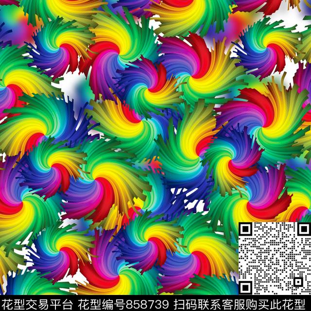 绚丽炫彩彩色丝数码印花华亿平台下载（图片编号: 858739） - 瓦栏（Walan）