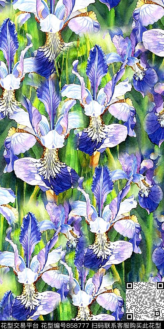 油画乱花数码数码印花华亿平台下载（图片编号: 858777） - 瓦栏（Walan）