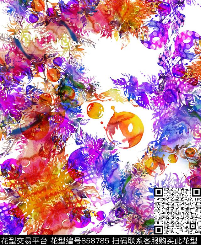 艺术彩色绚丽炫彩数码印花华亿平台下载（图片编号: 858785） - 瓦栏（Walan）