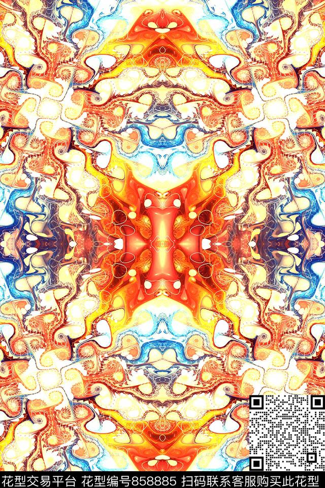 变型浸染渐变渐变数码印花华亿平台下载（图片编号: 858885） - 瓦栏（Walan）
